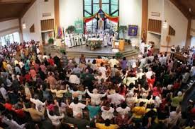 Holding hands at church