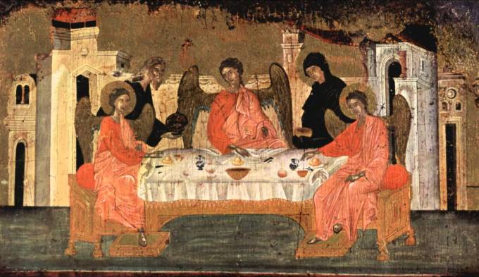 Abraham sets the table