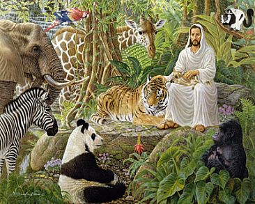 Jesus with the wild animals